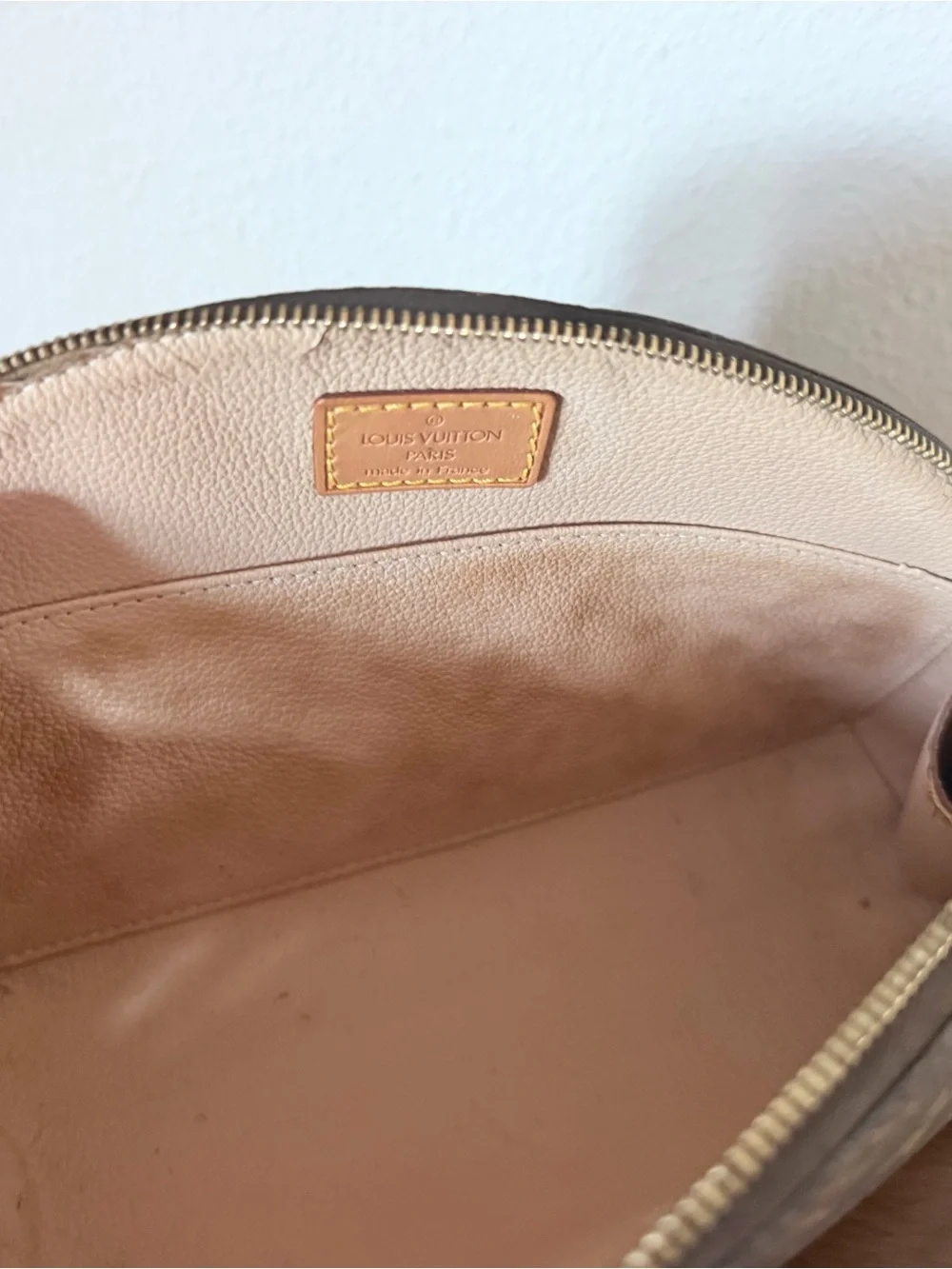 Louis Vuitton Monogram Cosmetic Pouch - Trousse Demi Ronde, Authentic